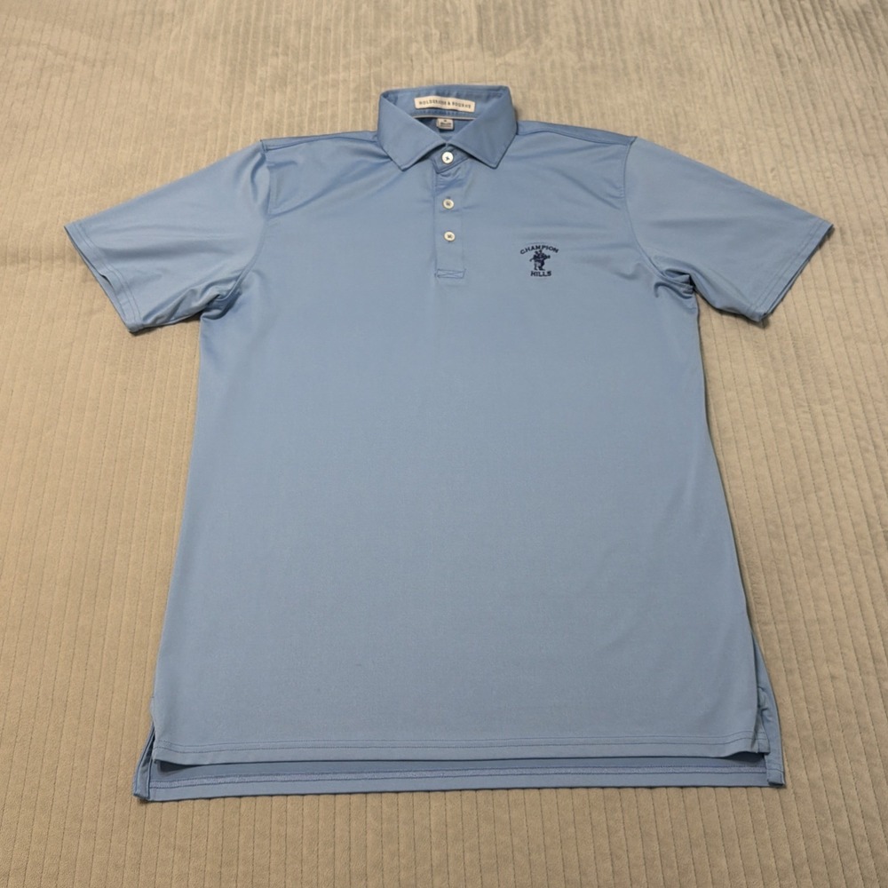 Holderness & Bourne Maxwell Polo Shirt Mens Medium Blue Golf Performance